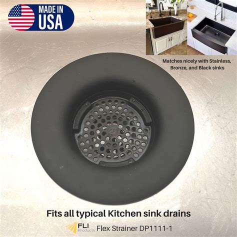 Flex Strainer Kitchen Sink Drain Strainer & Stopper 2N1 Fits ...